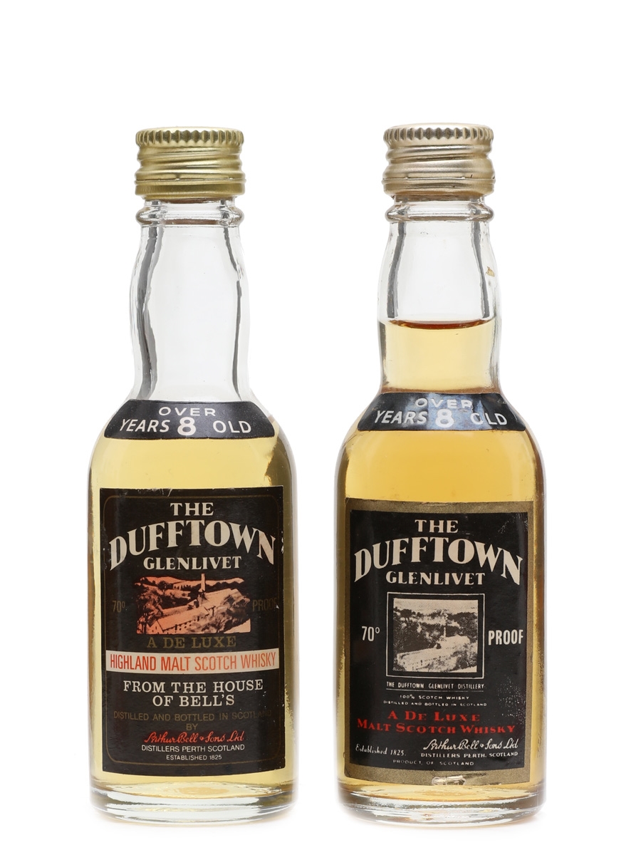 Dufftown Glenlivet 8 Year Old Bottled 1970s 2 x 5cl
