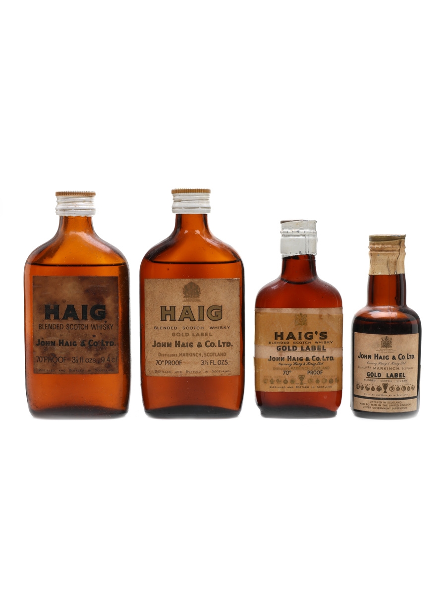 Haig Gold Label Bottled 1950s - 1960s 4 x 5cl - 10cl