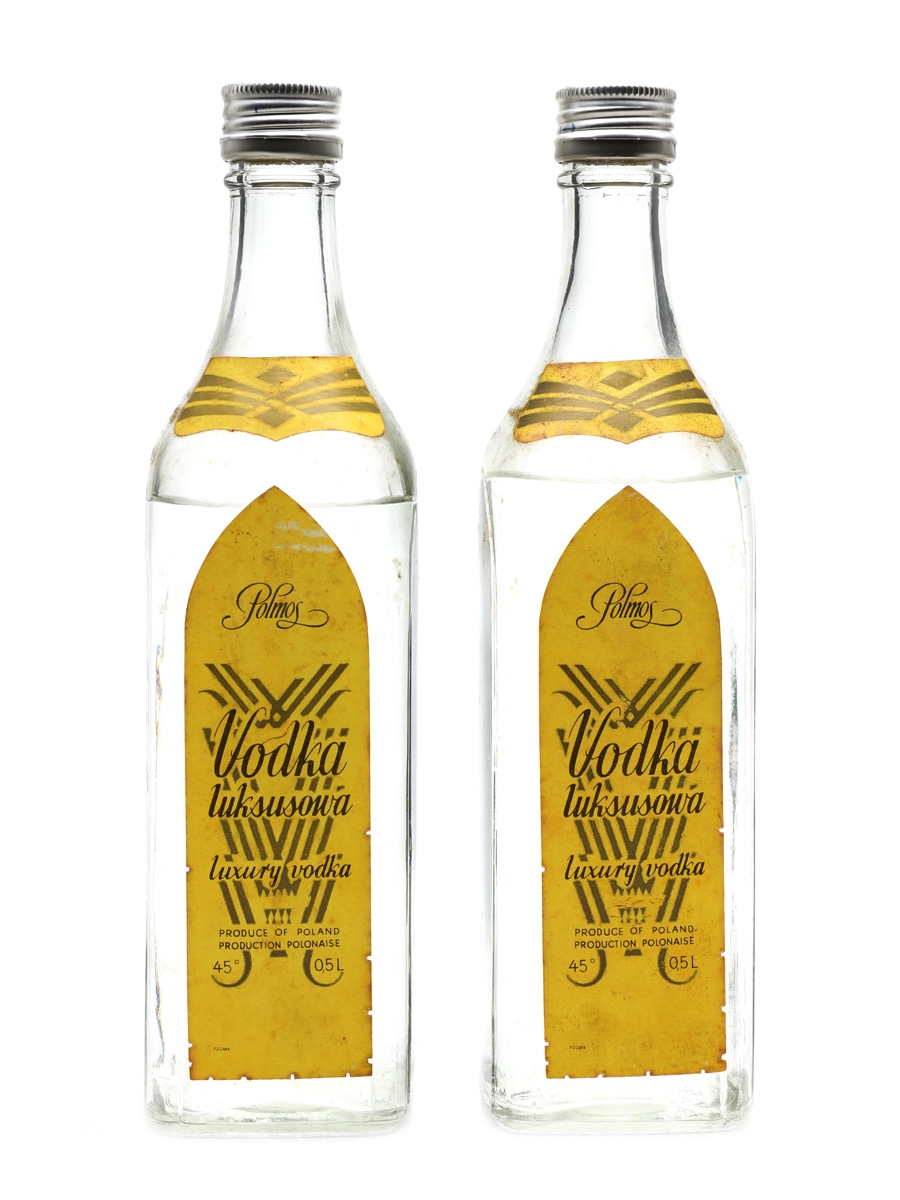 Polmos Luksusowa Vodka Bottled 1970s 2 x 50cl / 45%