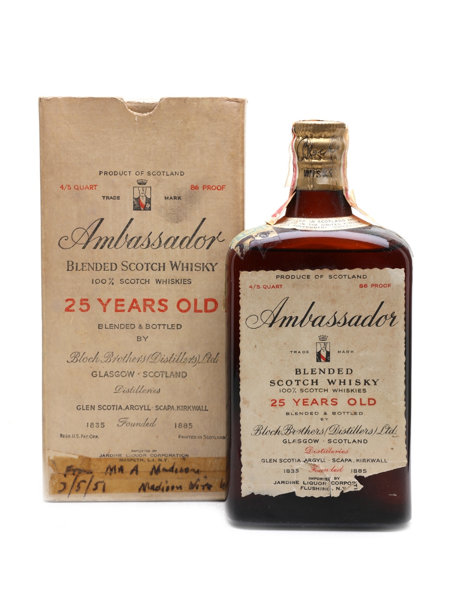 Ambassador 25 Year Old Bottled 1940s 75cl / 43%