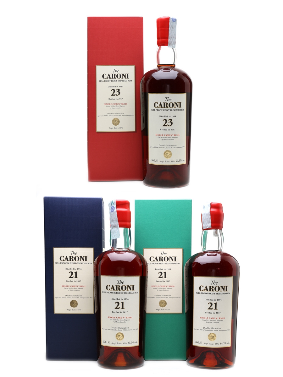 Caroni 1994 & 1996 Trinidad Rum Bottled 2017 - Velier 70th Anniversary 3 x 150cl