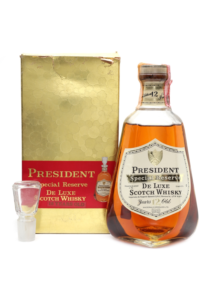 President 12 Year Old Special Reserve Bottled 1980s - Augusto Sposetti 75cl / 40%