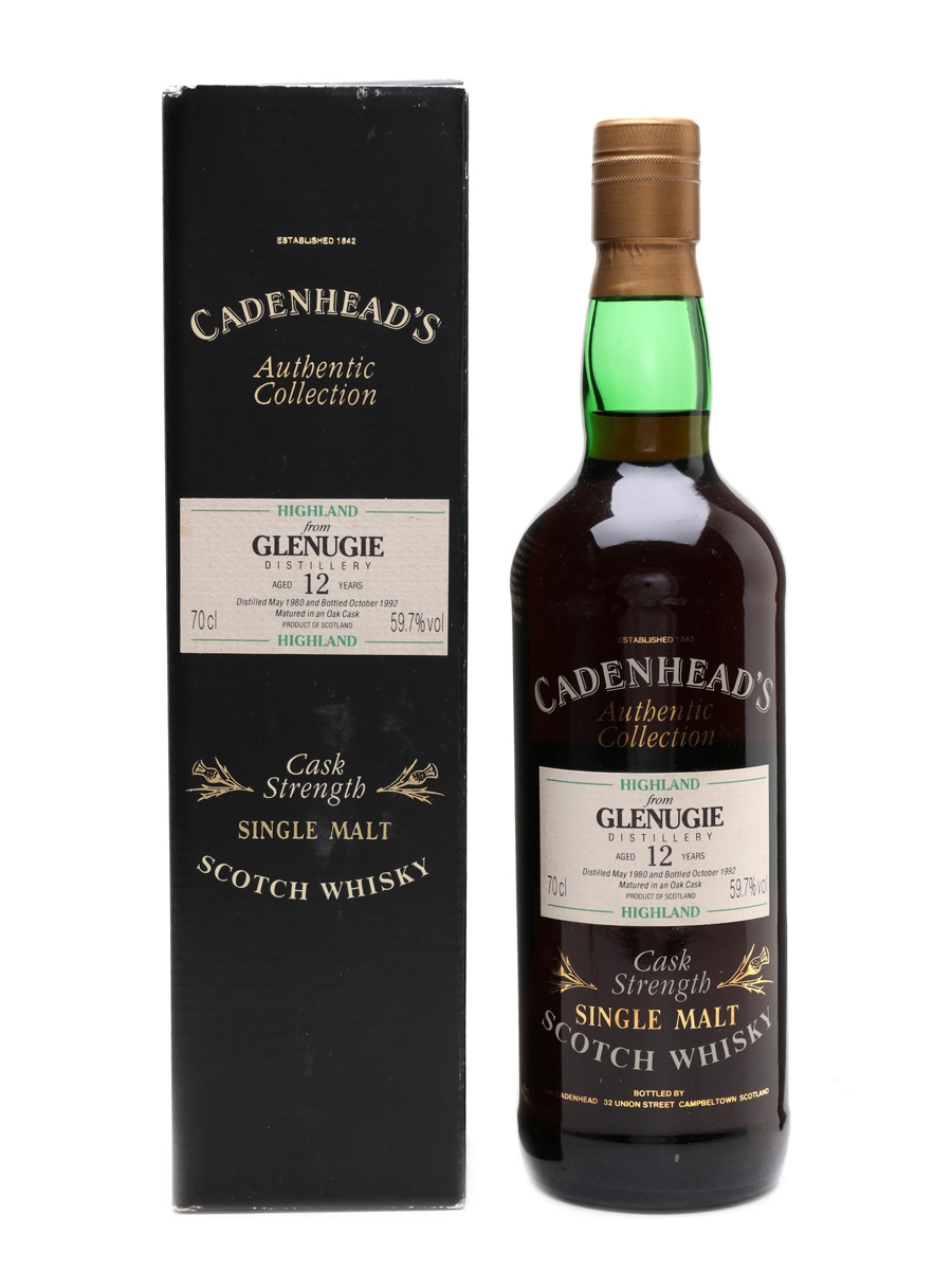 Glenugie 1980 12 Year Old Bottled 1992 - Cadenhead's 70cl / 59.7%