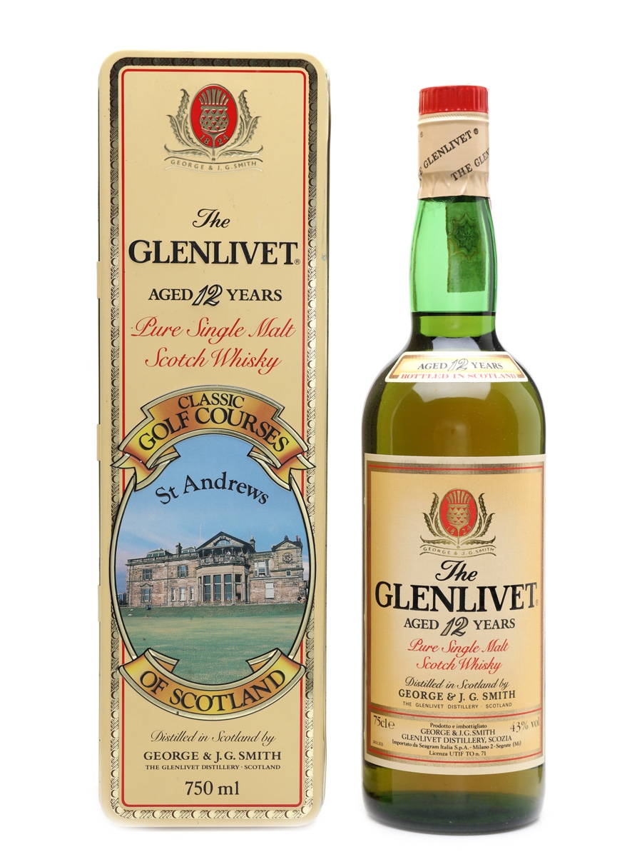 Glenlivet 12 Year Old Bottled 1980s - Classic Golf Courses St Andrews 75cl / 43%