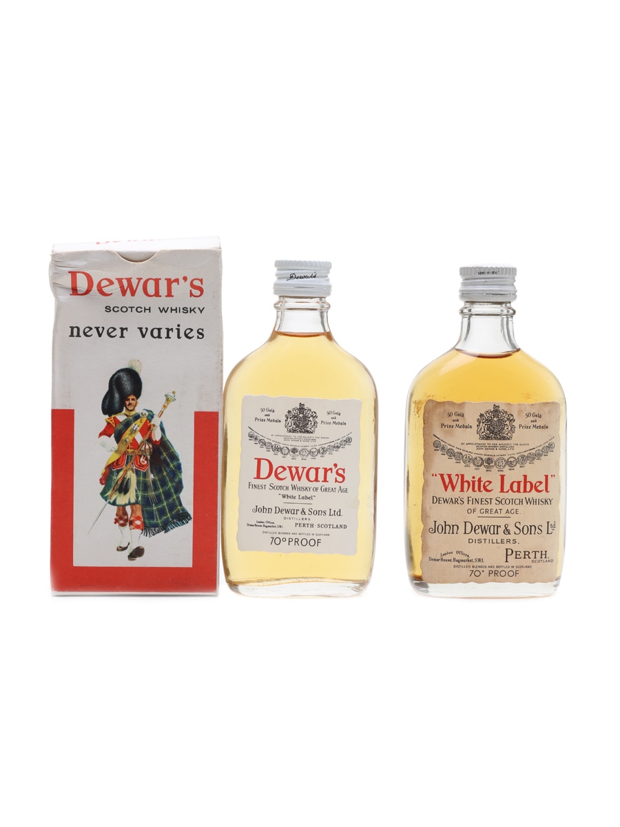 Dewar's White Label Bottled 1960s 2 x 5cl / 40%