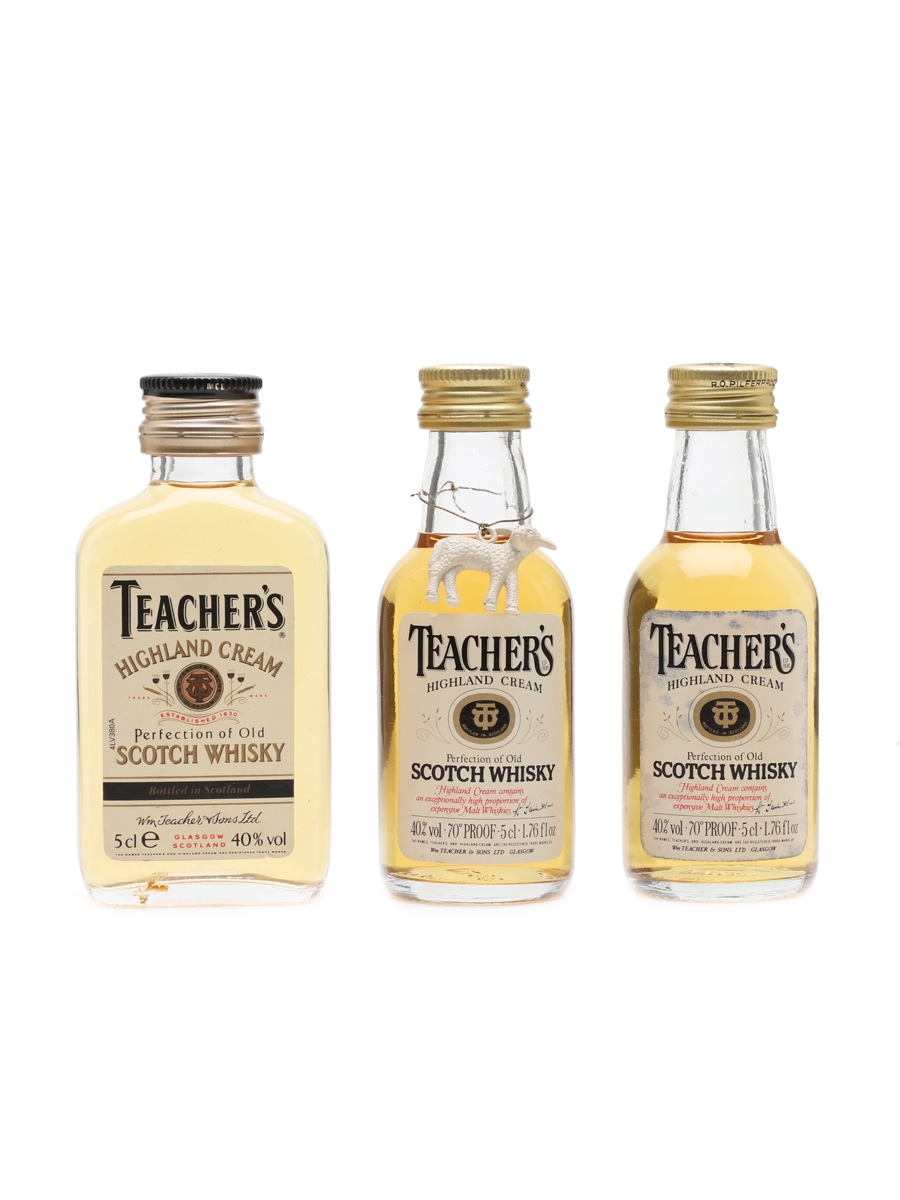 Teacher's Highland Cream Bottled 1970s-1980s 3 x 5cl / 40%