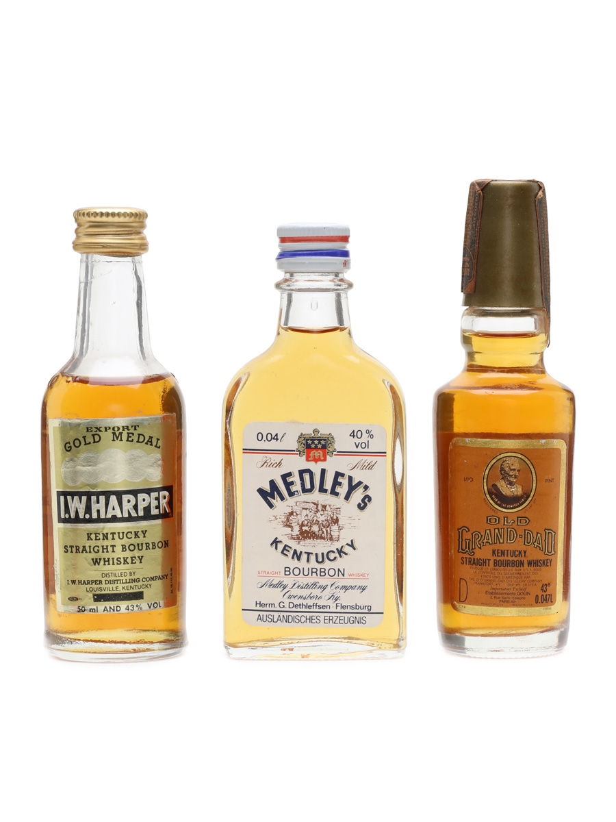 I W Harper, Medley's, Old Grand Dad 3 x 4cl-5cl