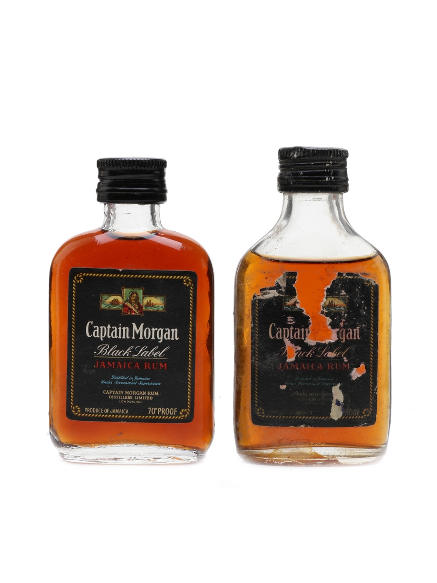 Captain Morgan Black Label Bottled 1970s 2 x 5cl / 40%