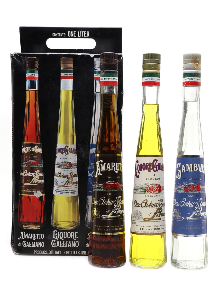 Galliano Liqueurs Set Bottled 1980s 3 x 35cl