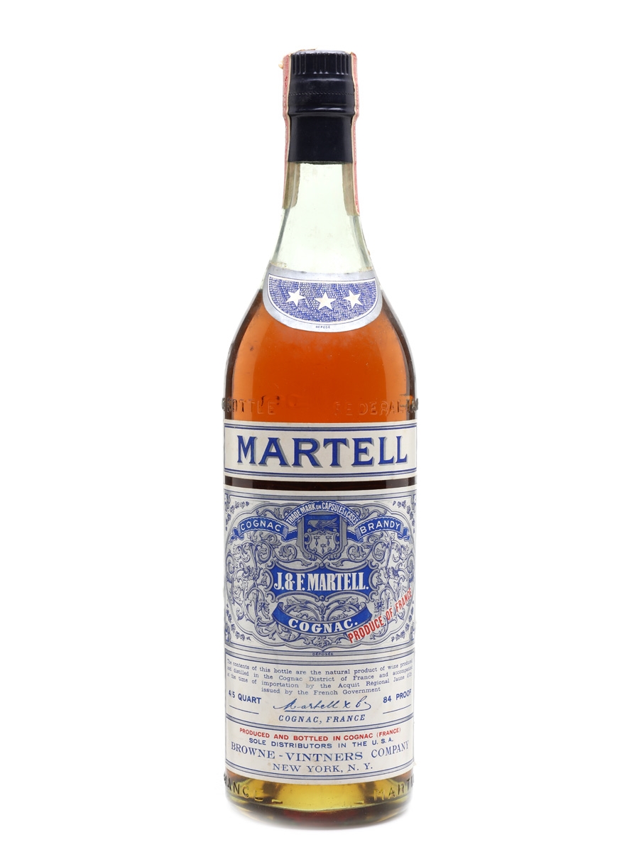 Martell 3 Star Bottled 1960s - Browne Vintners, New York 75.7cl / 42%