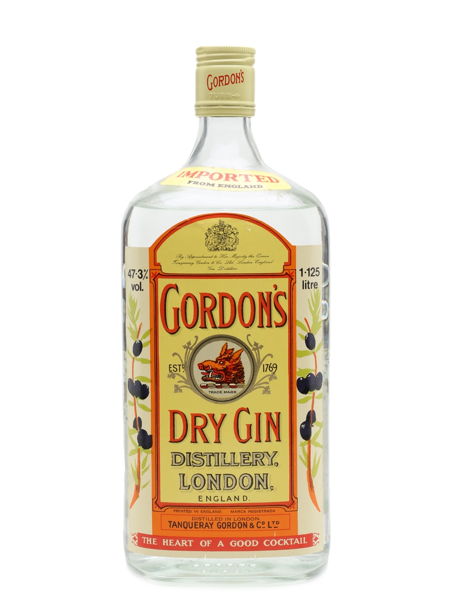 Gordon's Dry Gin Bottled 1980s 112.5cl / 47.3%