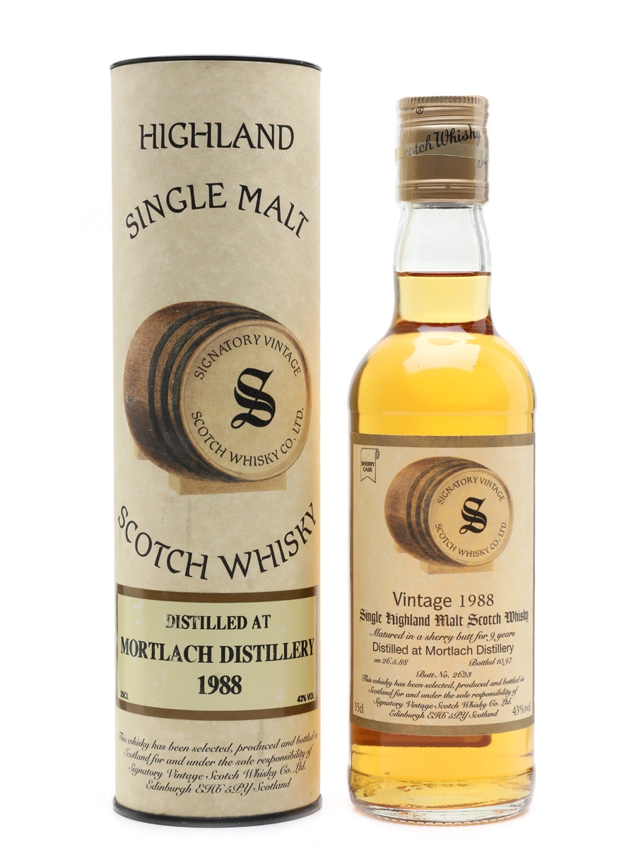 Mortlach 1988 9 Year Old Sherry Cask Bottled 1997 - Signatory Vintage 35cl / 43%