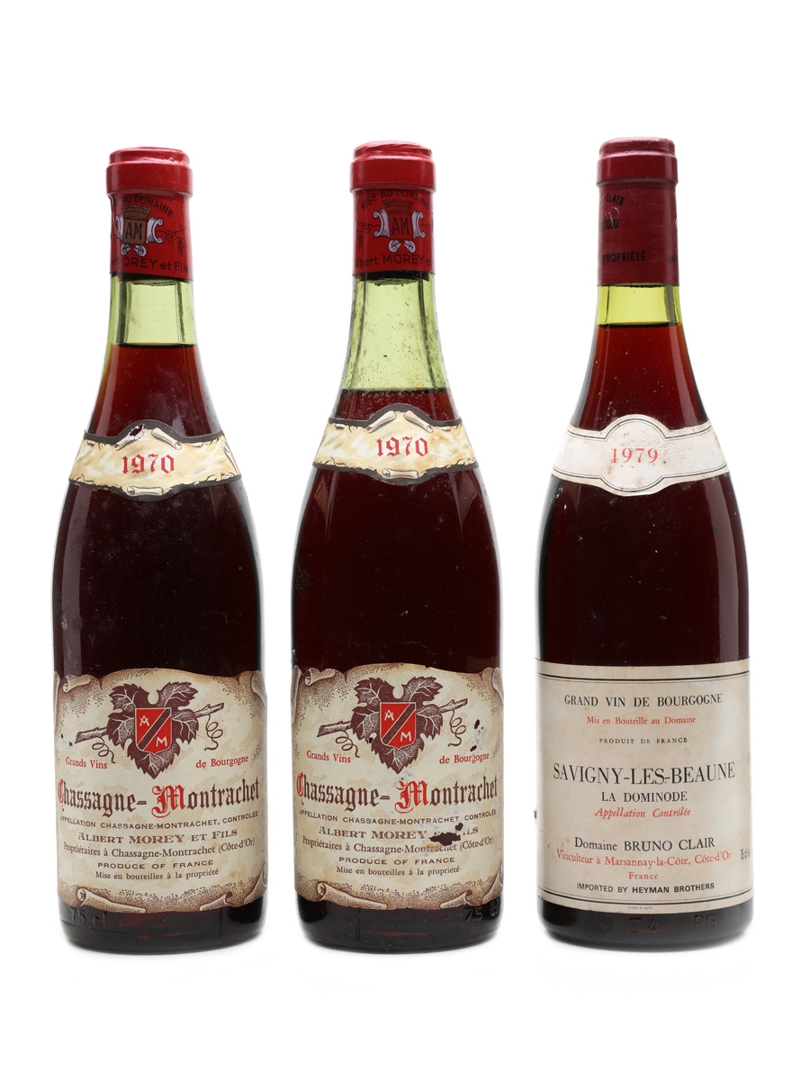 Chassagne Montrachet 1970 & Savigny Les Beaune 1979 Burgundy 3 x 75cl