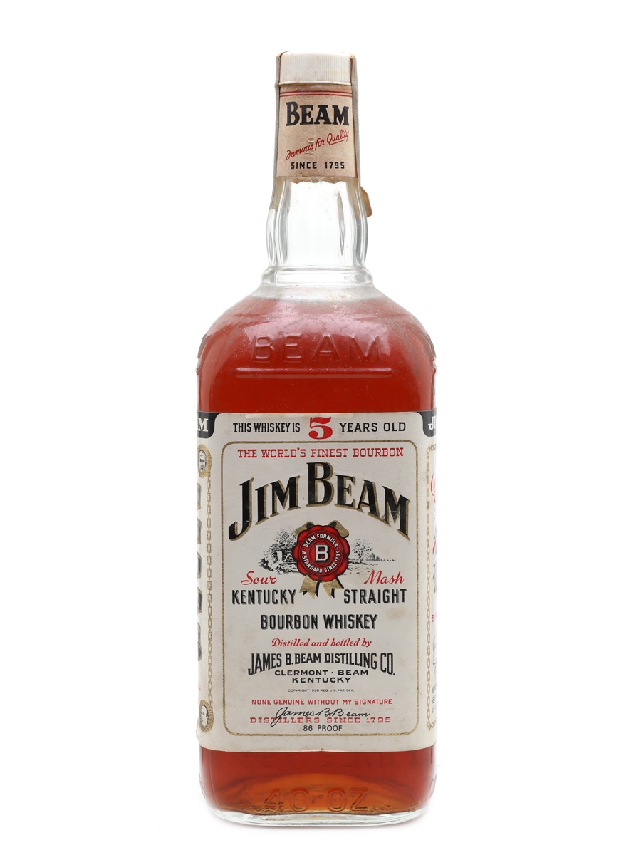 Jim Beam 5 Year Old Bottled 1970s - Bottled In Bond 118cl / 43%