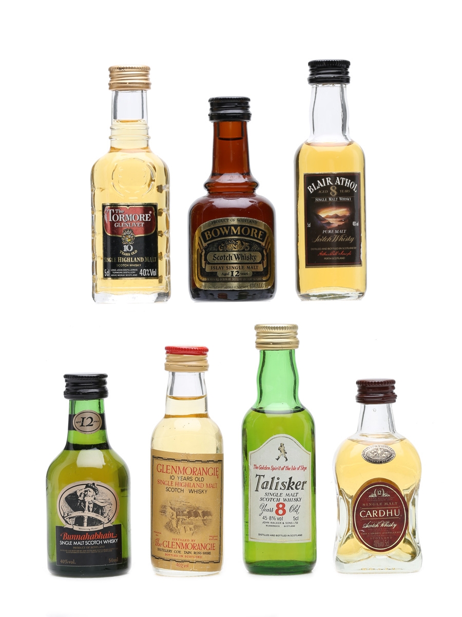 7 x Single Malt Whisky inc Talisker & Bowmore Miniature