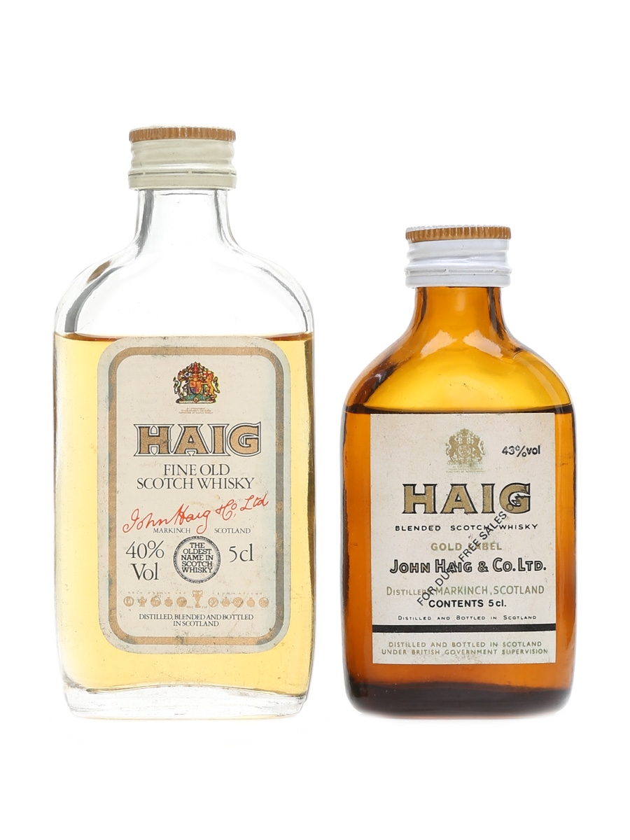 Haig Gold Label & Fine Old Bottled 1980s 2 x 5cl