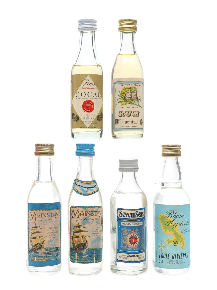 Assorted White Rums Seven Seas, Mainstay, Rhum Agricole 6 x 5cl