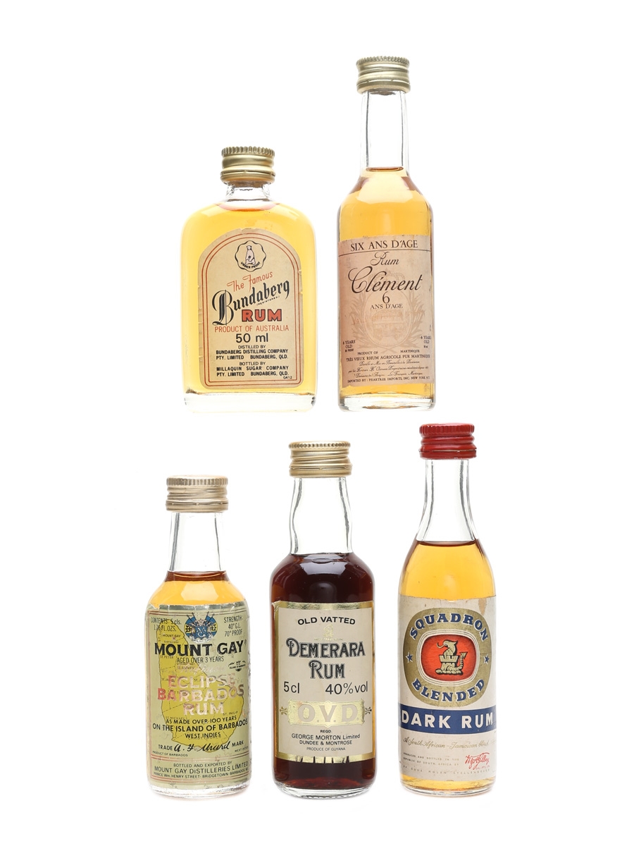 Rums Of The World Bundaberg, Clement, Mount Gay, OVD, Squadron 5 x 5cl