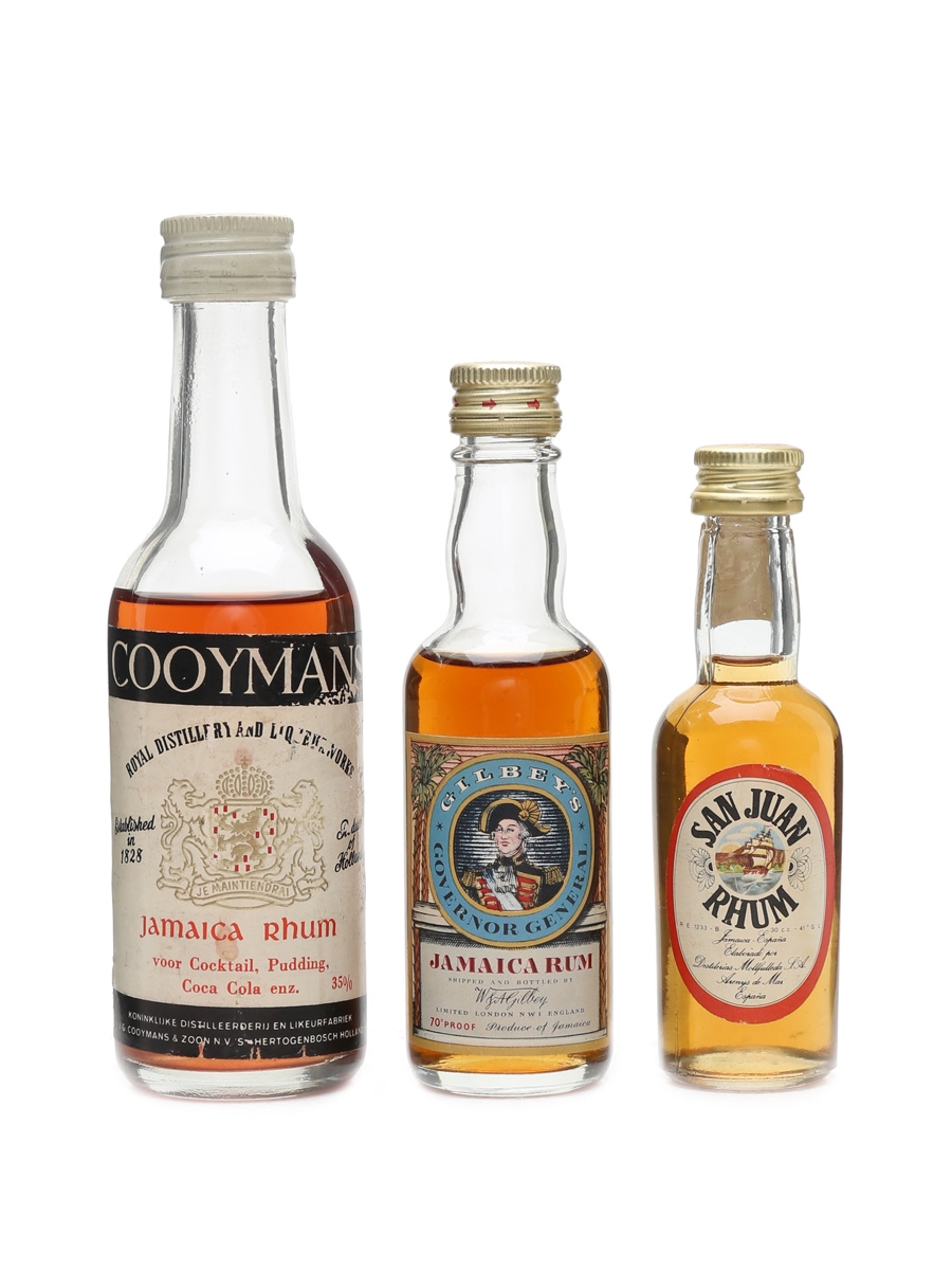 Jamaican Rums Bottled 1970s-1980s 3 x 3cl-10cl
