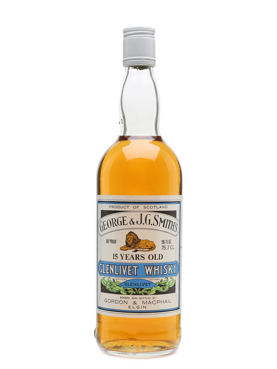 Glenlivet 15 Year Old Bottled 1970s - Gordon & MacPhail 75.7cl / 46%