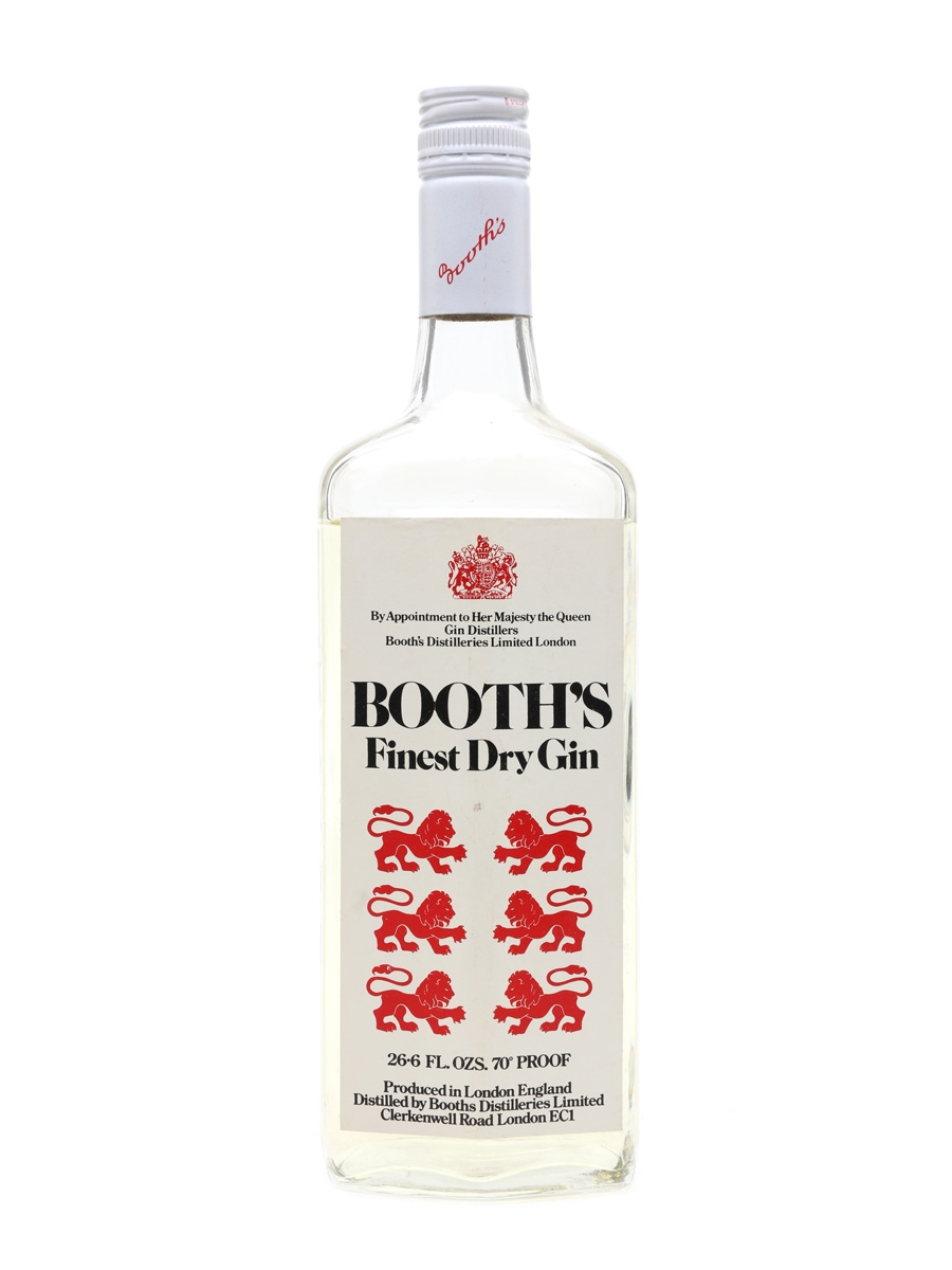 Booth's Finest Dry Gin Bottled 1970s 78cl / 40%
