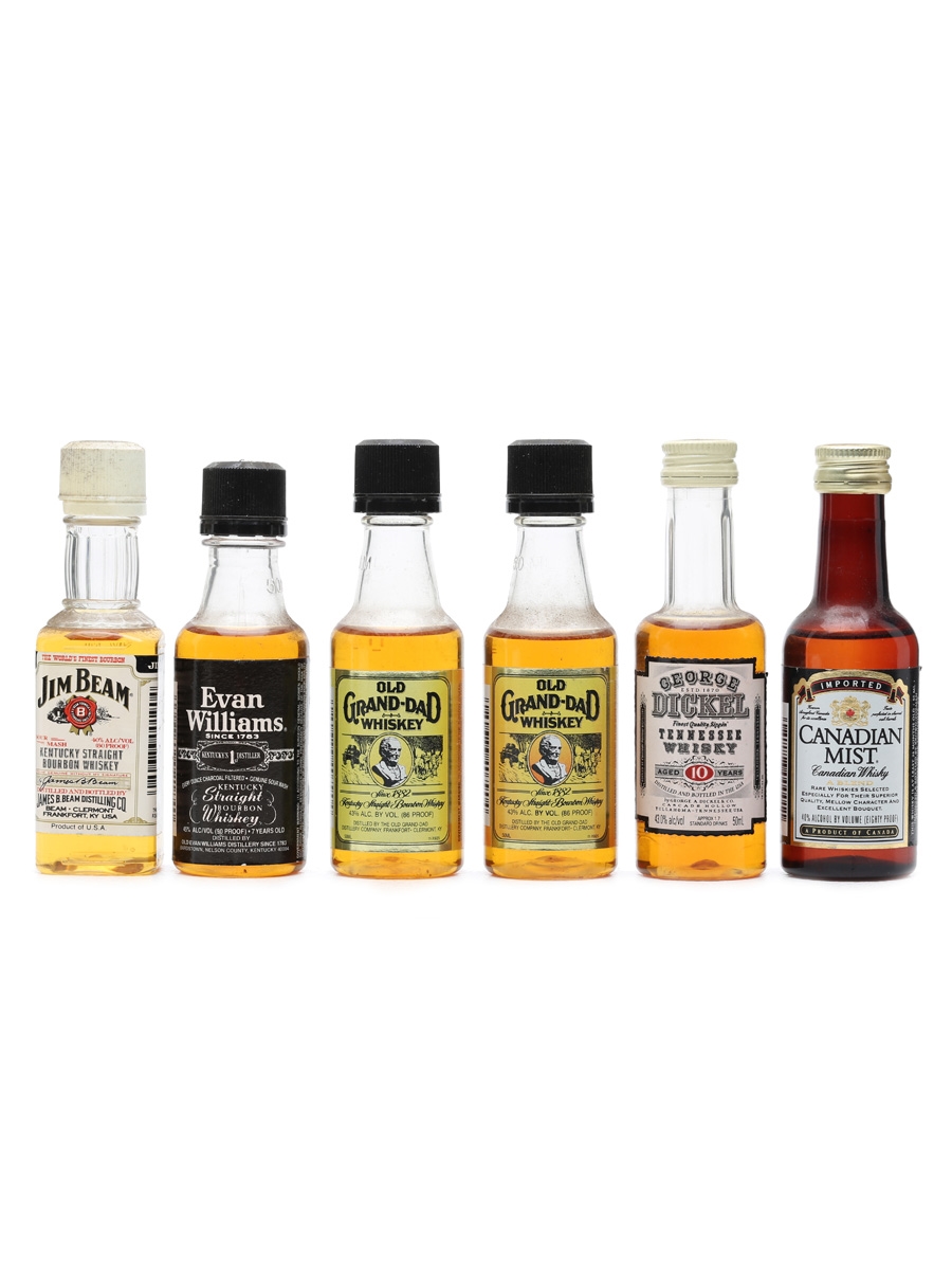 6 x Assorted Whiskey Miniatures 