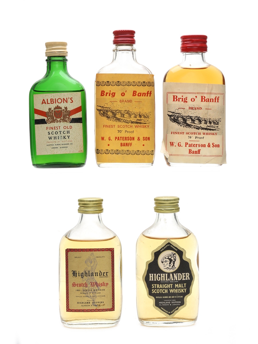 Albion's, Brig O Banff & Highlander Bottled 1960s-1970s 5 x 5cl / 40%