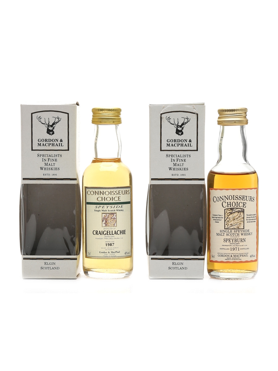 Craigellachie 1987 & Speyburn 1971 Connoisseurs Choice Bottled 1990s-2000s - Gordon & MacPhail 2 x 5cl / 40%