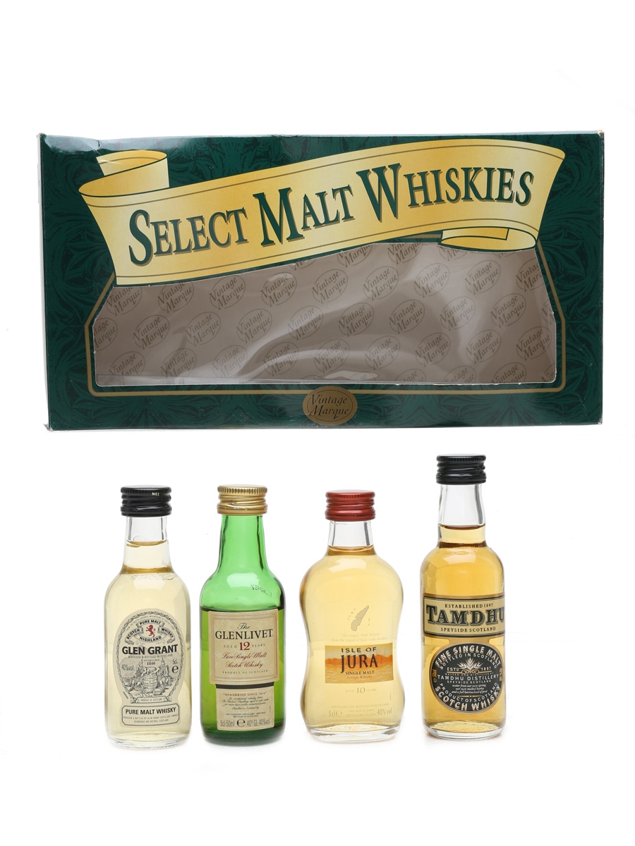 Select Malt Whiskies Glen Grant, Glenlivet, Jura, Tamdhu Set 4 x 5cl / 40%