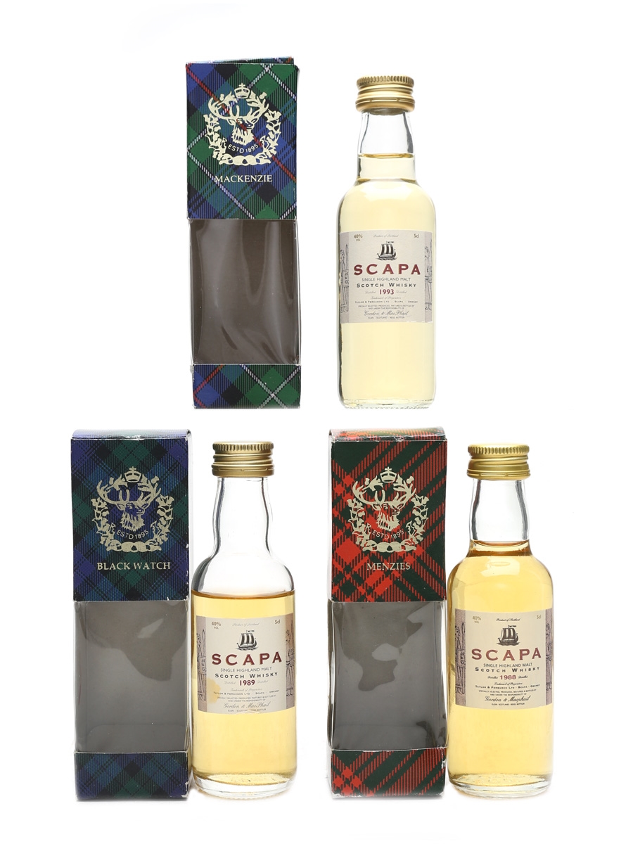 Scapa 1988, 1989 & 1993 Gordon & MacPhail 2 x 5c / 40%