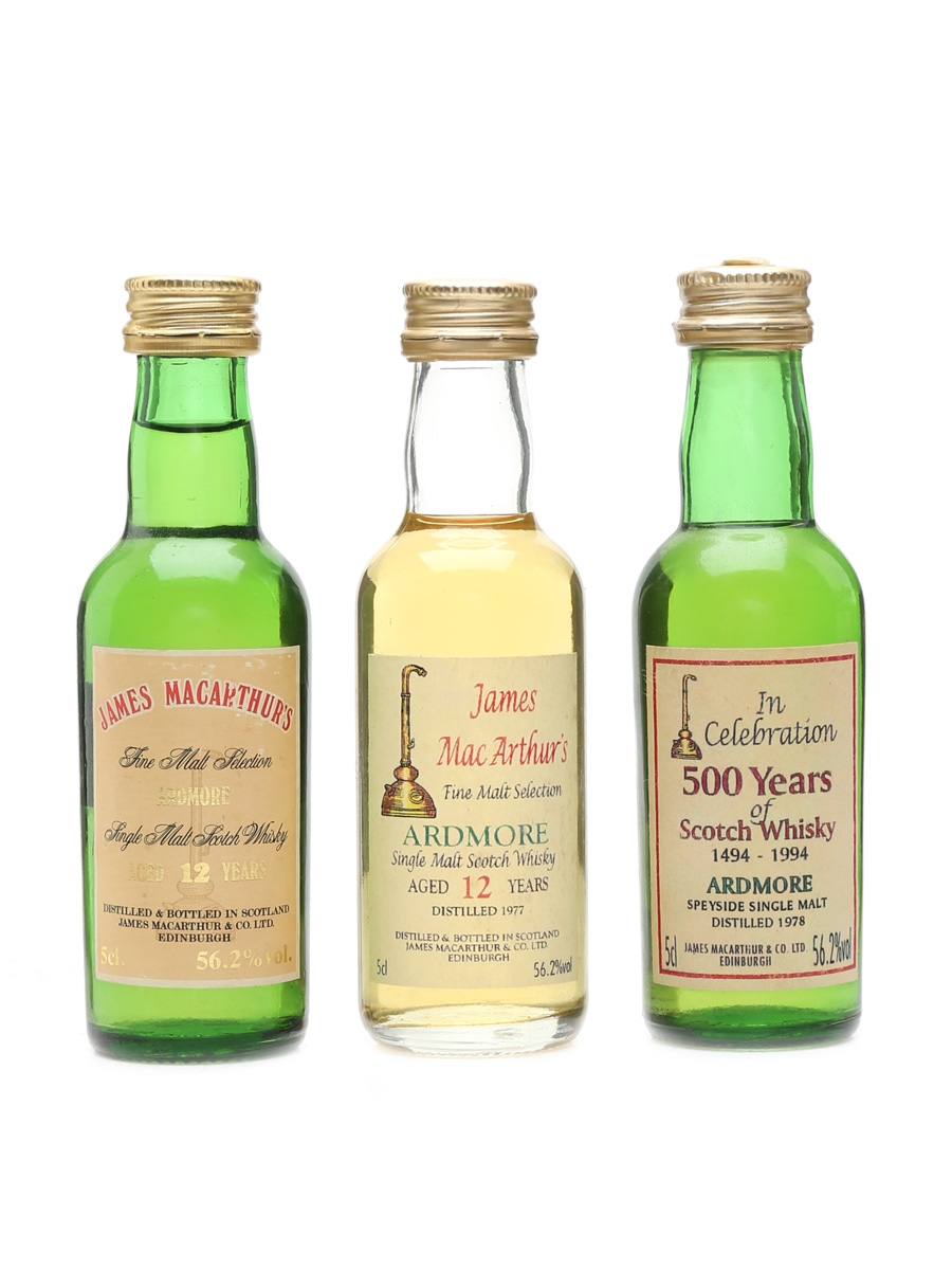 Ardmore 1978, 1977 & 12 Year Old James MacArthur's 3 x 5cl / 56.2 %