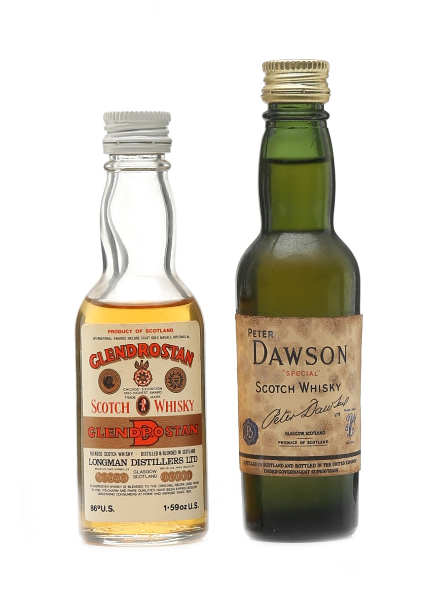 Glendrostan & Peter Dawson Bottled 1960s-1970s 2 x 5cl / 41.5%