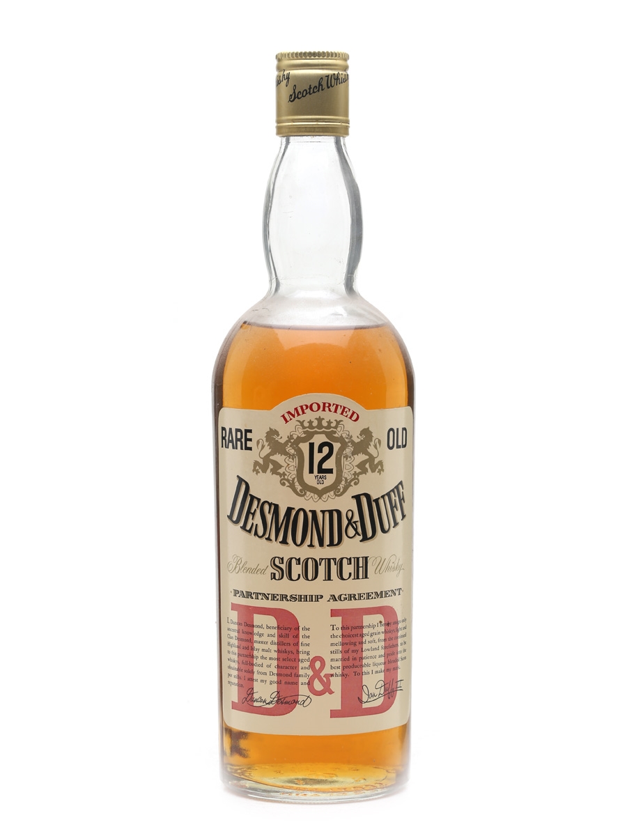 Desmond & Duff 12 Year Old Red label Bottled 1960s-1670s 75cl