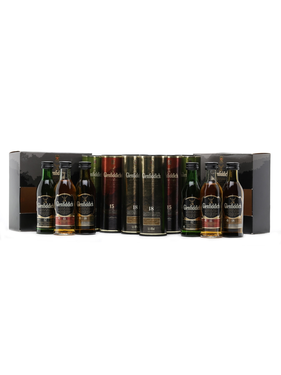 2 x Glenfiddich Set 12-15-18 Years Old Miniatures