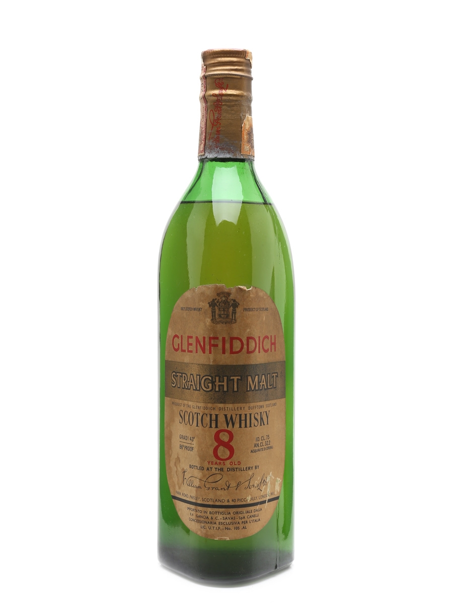 Glenfiddich 8 Year Old Straight Malt Bottled 1960s 75cl / 43%