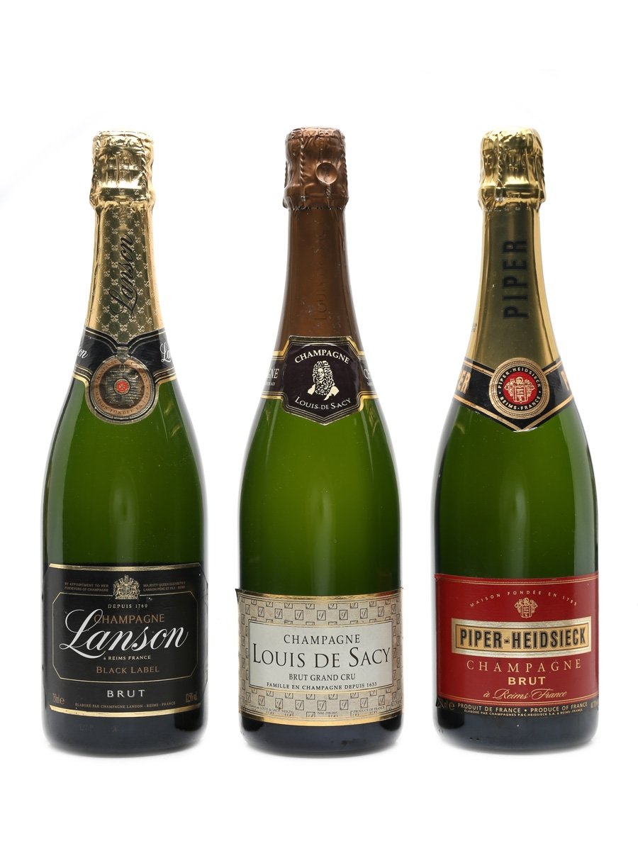 Piper Heidsieck, Lanson & Louis De Sacy Non Vintage Champagnes 3 x 75cl / 12%