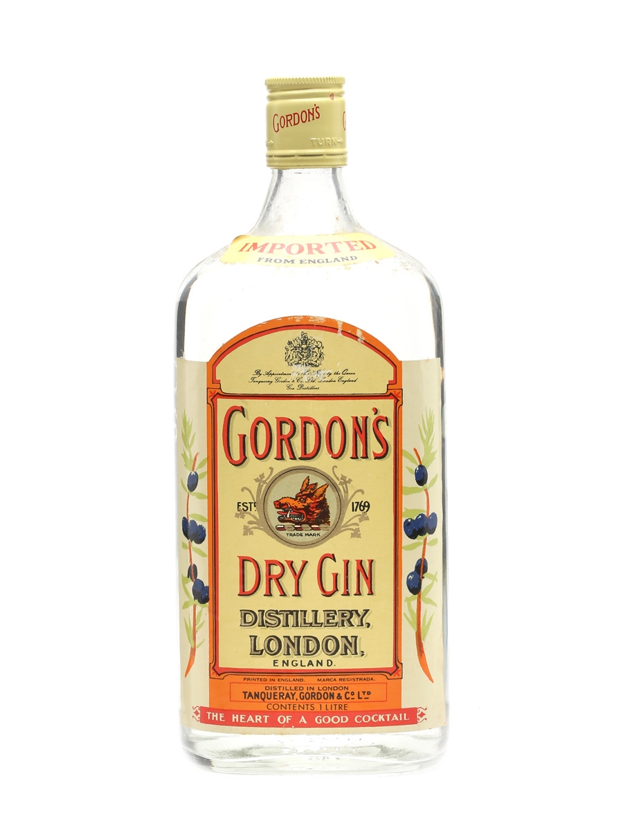 Gordon's Dry Gin Bottled 1970s-1980s 100cl / 47.3%