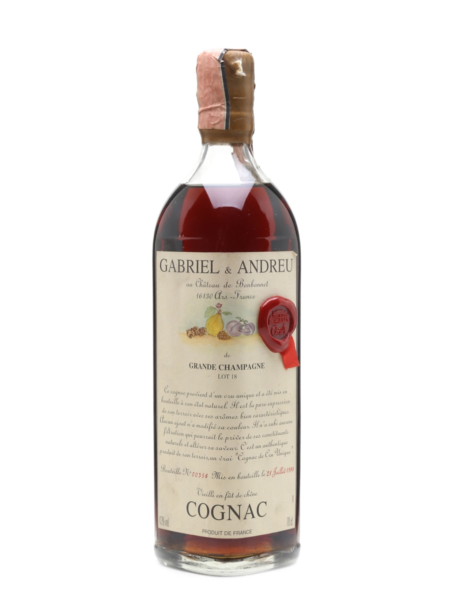 Gabriel & Andreu Lot 18 Grande Champagne Cognac - Lot 36480 - Buy