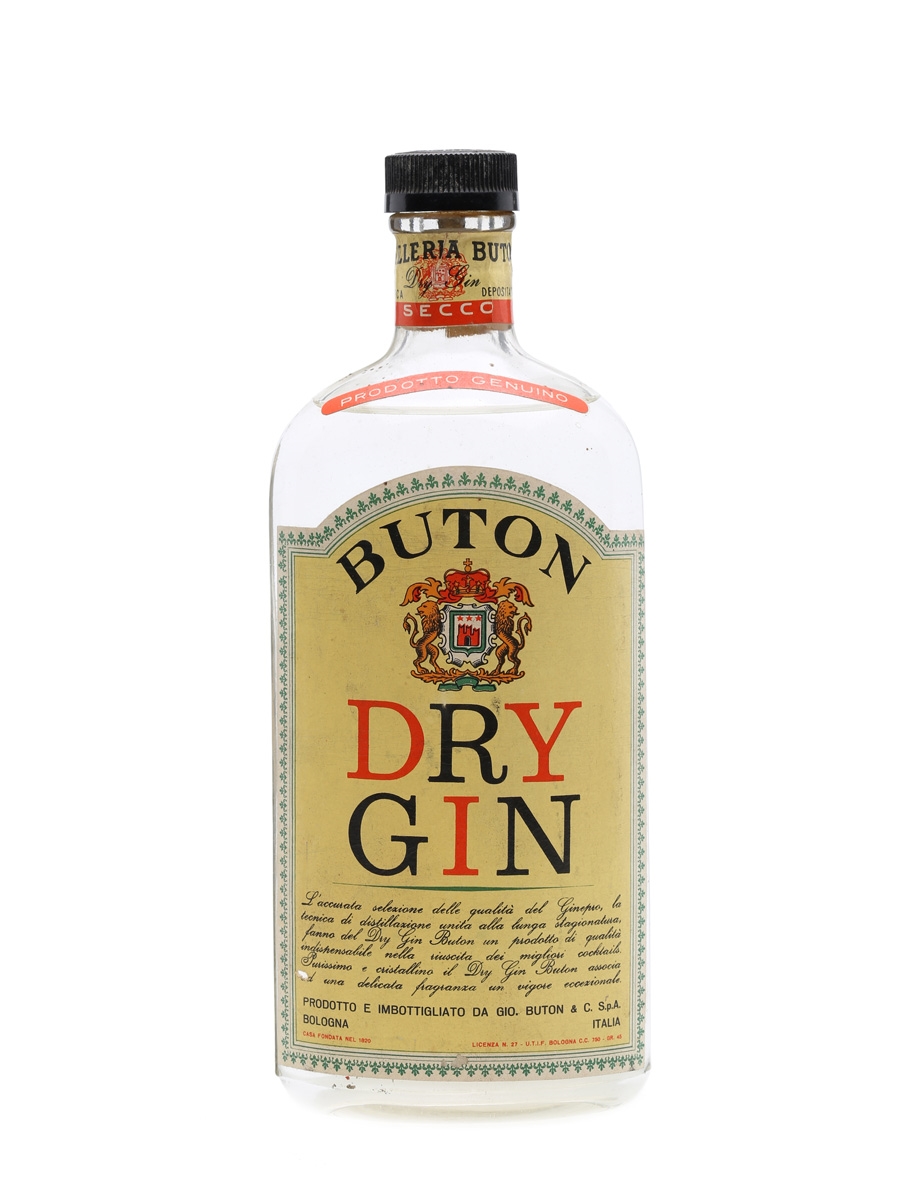 Buton Dry Gin Bottled 1950s 75cl