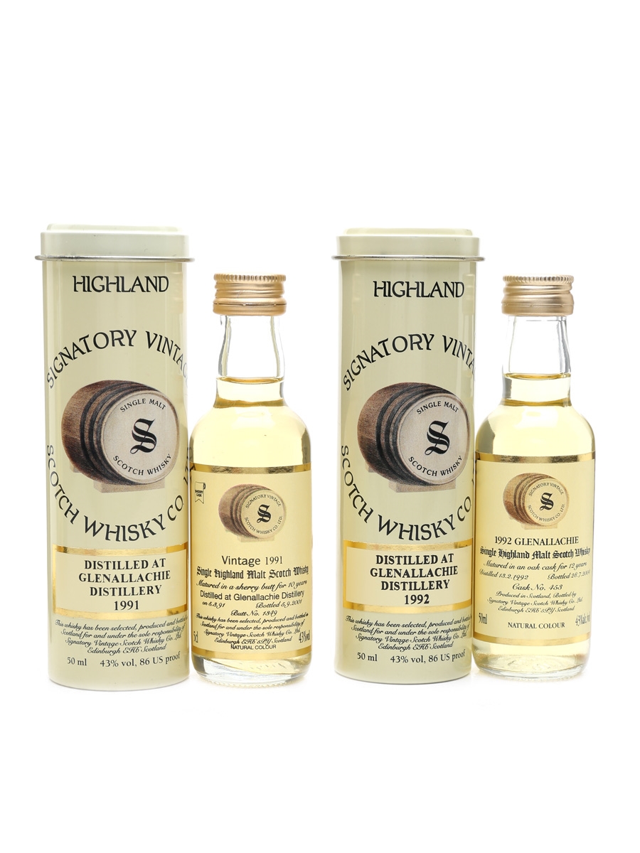 Glenallachie 1991 & 1992 10 & 12 Year Old - Signatory Vintage 2 x 5cl / 43%