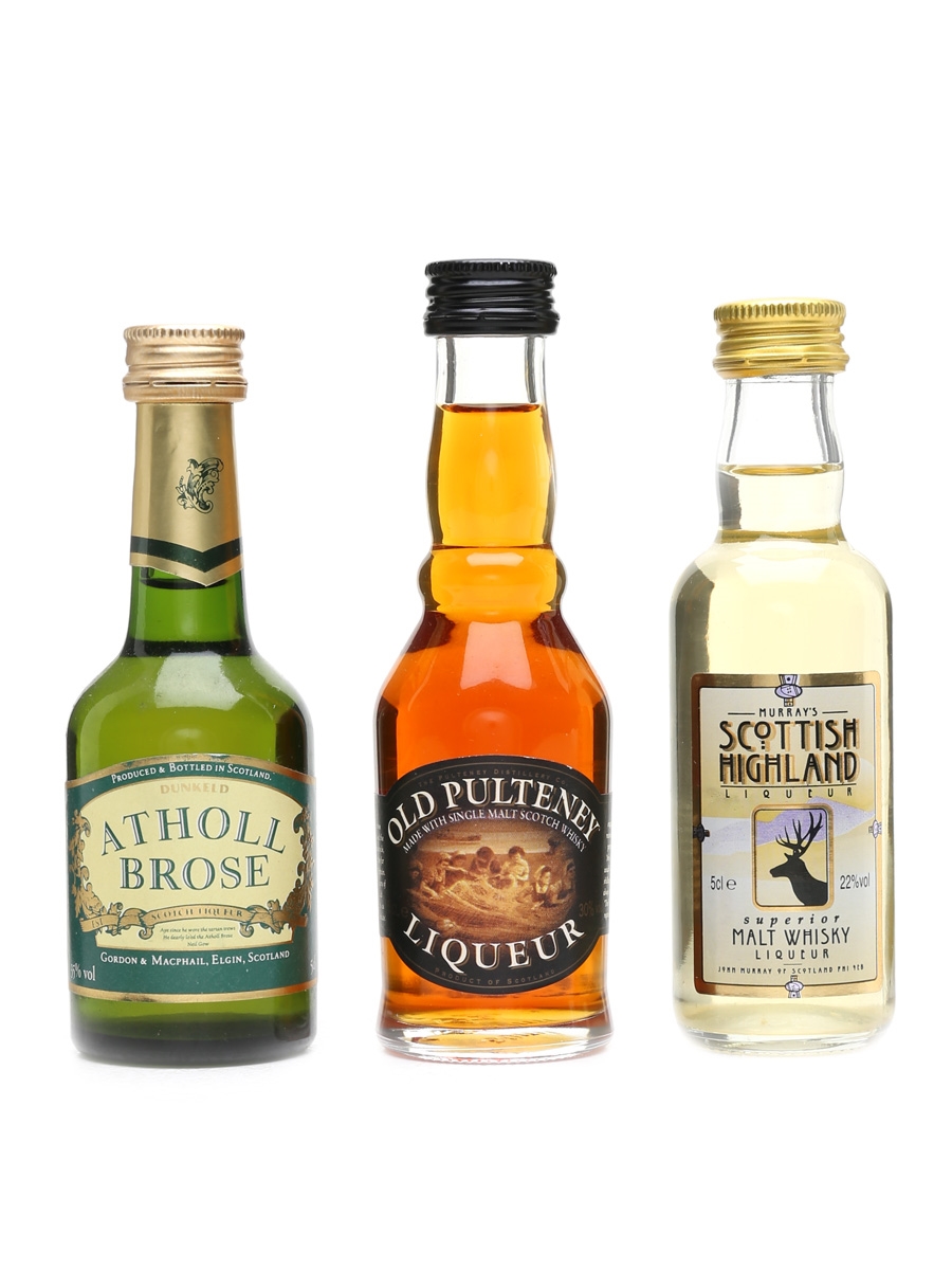 Atholl Brose, Old Pulteney & Scottish Highland Scotch Whisky Liqueur 3 x 5cl