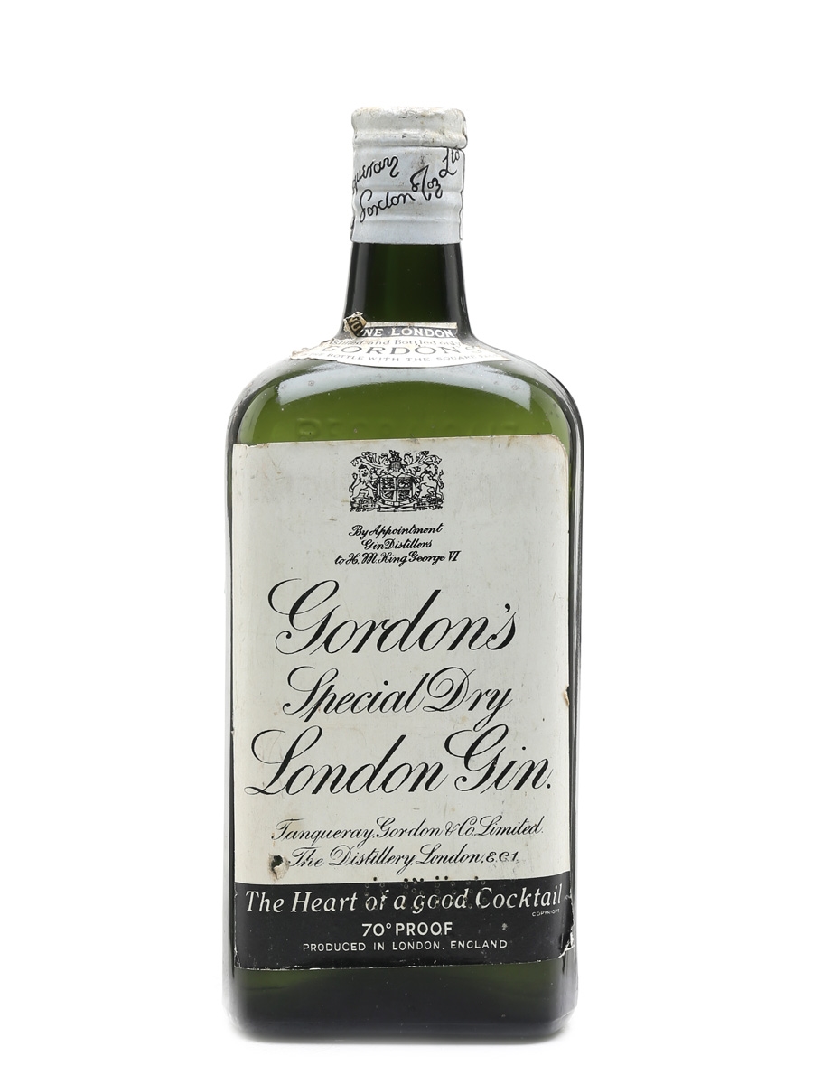Gordon's Dry Gin 1957年輸入品　レア品？ 裏ラベル逆さ張り！ Gordon's Dry Gin 1957年輸入品 レア品？ 裏ラベル逆さ張り