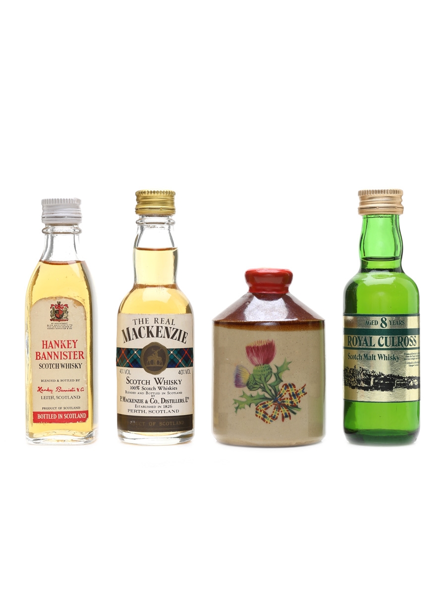 Hankey Bannister, Real Mackenzie, Masthead & Royal Curloss Bottled 1960s-1980s 4 x 5cl / 40%