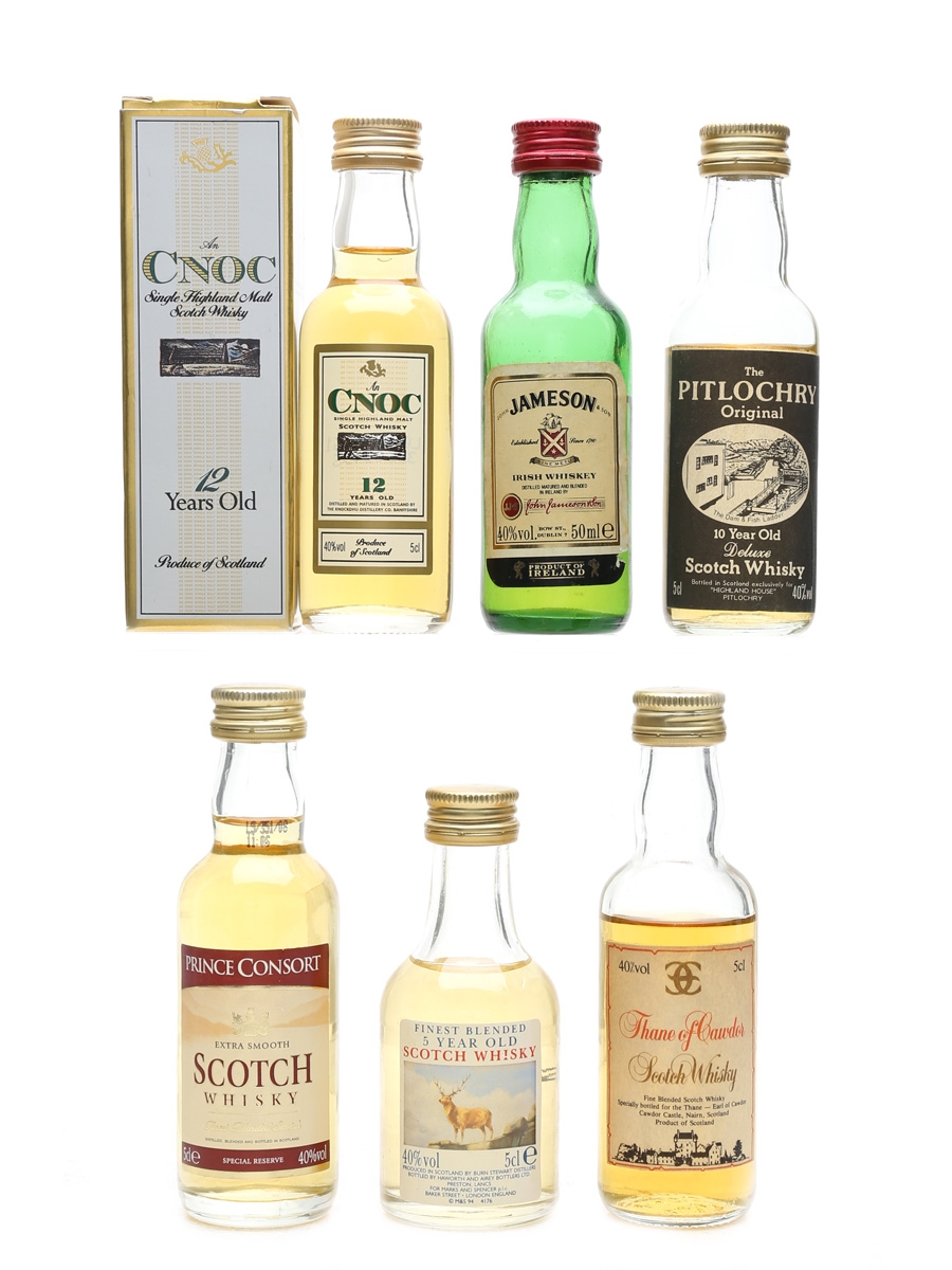 Assorted Irish & Scotch Whisky Burn Stewart, AnCnoc, Jameson, Pitlochry, Prince Consort & Thane Of Cawdor 6 x 5cl