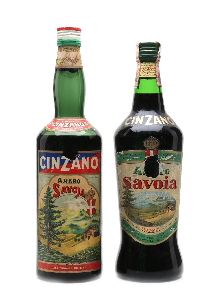 Cinzano Amaro Savoia Liqueur Bottled 1950s & 1960s 2 x 100cl