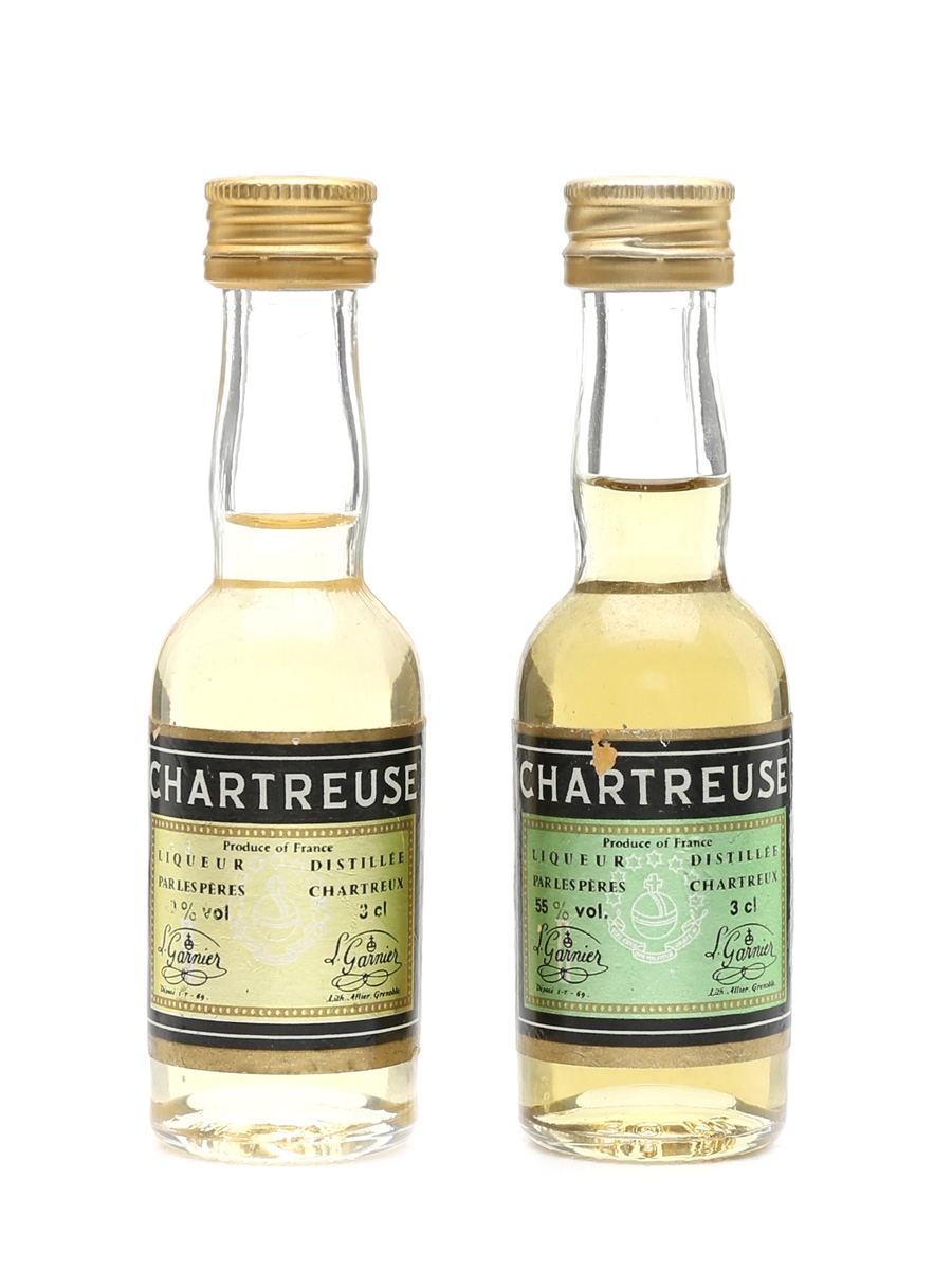 Chartreuse Green & Yellow Liqueurs Bottled 1980s 2 x 3cl