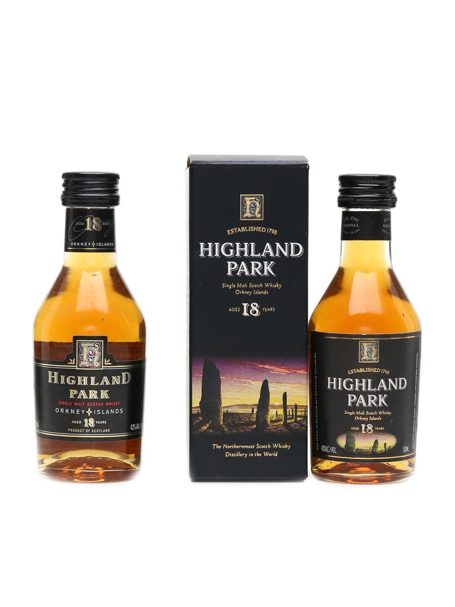 Highland Park 18 Year Old Bottled 1990s 2 x 5cl / 43%