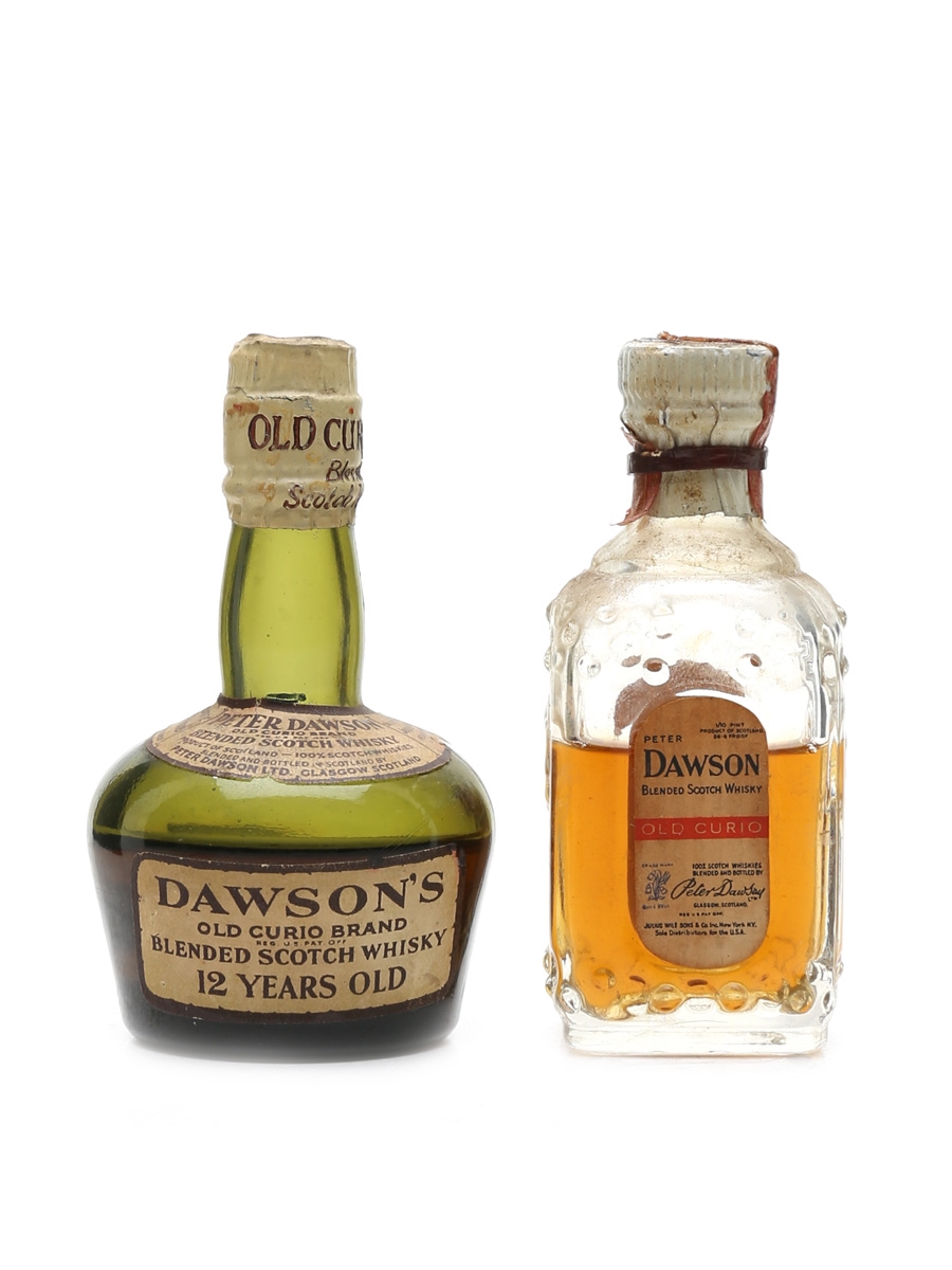 Peter Dawson Old Curio Bottled 1930s-1940s - Julius Wile Sons & Co. 2 x 4.7cl / 43.4%