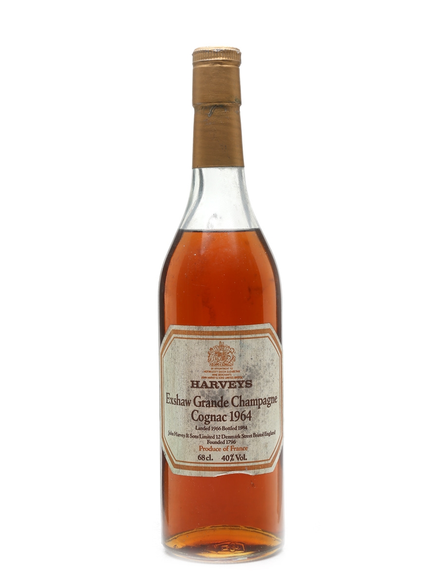 Exshaw 1964 Grande Champagne Cognac Landed 1966, Bottled 1984 - Harveys 68cl / 40%