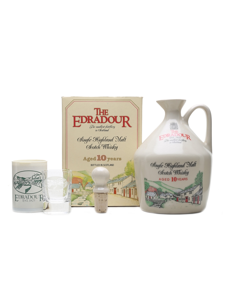 Edradour 10 Year Old Bottled 1990s - Ceramic Decanter 70cl / 43%